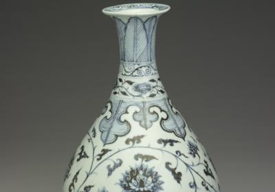 图片[2]-Yuhuchun vase in underglaze blue, Ming dynasty, Hongwu reign, 1368-1398-China Archive